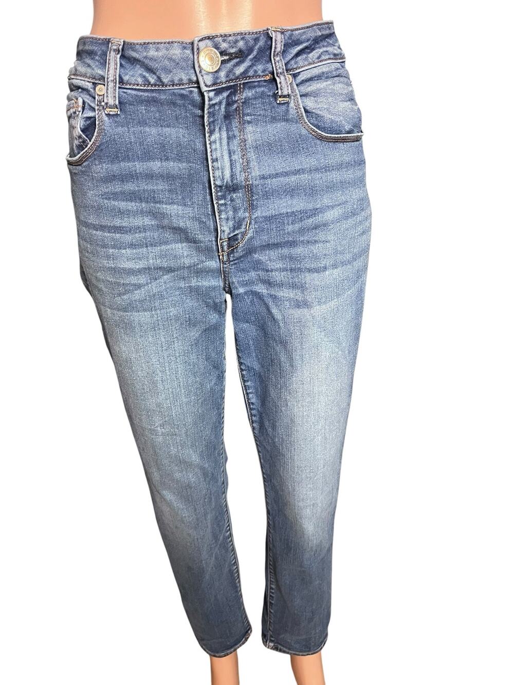 American Eagle Hi-Rise Skinny Jeans Women’s 12 Short Stretch Medium Wash Western